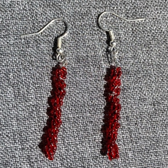 Clay Beaded Dangle Smiley Face Aesthetic Cute Earrings - Picture 3 of 3